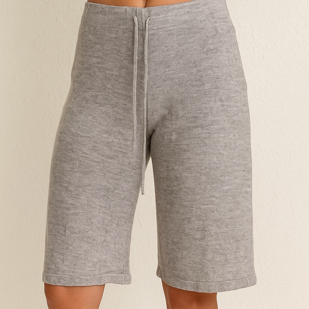 Lauren Manoogian Heather Gray Knit Bermuda Shorts